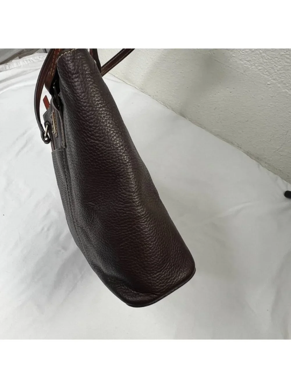 Dooney and Bourke Pebble Grain Small Lexington Shoulder Shopper Bag Dark Brown